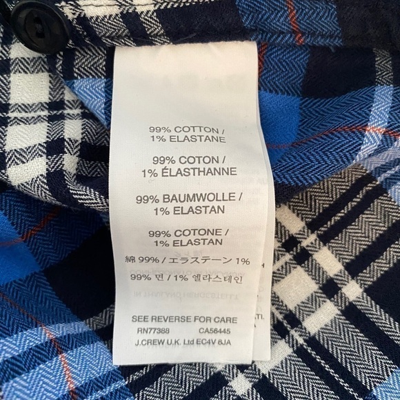 J. CREW Boy Fit Blue Plaid Button Down Shirt Women 6P - Picture 5 of 5